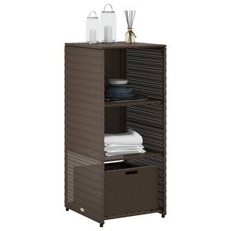 Tuinkast 50x55x115 cm poly rattan bruin 4