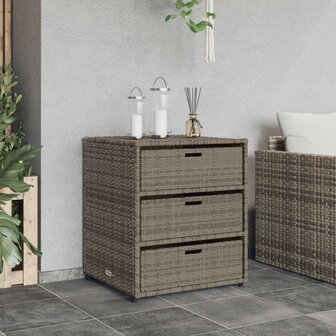 Tuinkast 55x59x69 cm poly rattan grijs 3