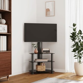 Tv-standaard hoek 3-laags voor 32-70 inch zwart 1