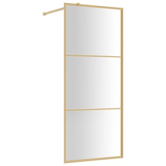 Inloopdouchewand transparant 80x195 cm ESG-glas goudkleurig 2