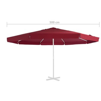 Vervangingsdoek voor parasol 500 cm bordeauxrood 4