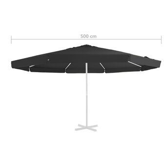 Vervangingsdoek voor parasol 500 cm zwart 4