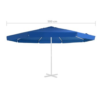 Vervangingsdoek voor parasol 500 cm azuurblauw 4