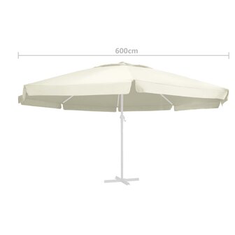 Vervangingsdoek voor parasol 600 cm zandkleurig 4