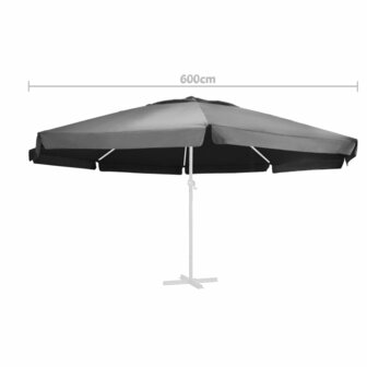 Vervangingsdoek voor parasol 600 cm antracietkleurig 4