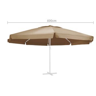 Vervangingsdoek voor parasol 600 cm taupe 4