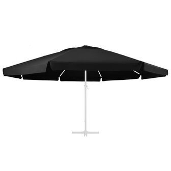 Vervangingsdoek voor parasol 600 cm zwart 2