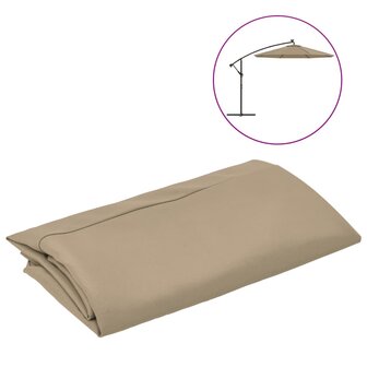 Vervangingsdoek voor zweefparasol 300 cm taupe 2