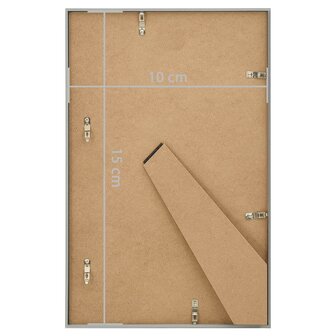 Fotolijsten 5 st voor tafel 10x15cm MDF zilverkleurig 8