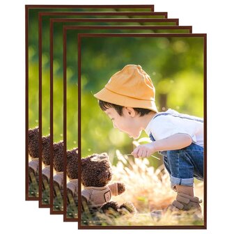 Fotolijsten 5 st voor wand of tafel 59,4x84 cm MDF bronskleurig 1