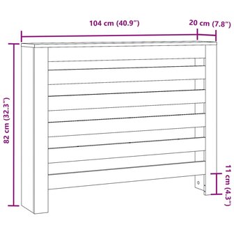 Radiatorombouw 104x20x82 cm bewerkt hout wit 8