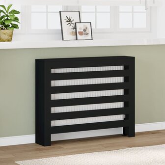 Radiatorombouw 104x20x82 cm bewerkt hout zwart 1