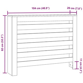 Radiatorombouw 104x20x82 cm bewerkt hout gerookt eikenkleurig 8