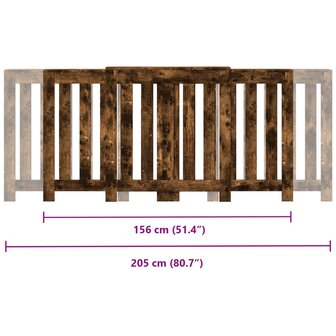 Radiatorombouw 205x21,5x83,5 cm bewerkt hout gerookt eikenkleur 10