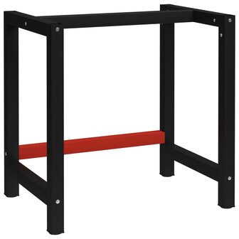 Werkbankframe 80x57x79 cm metaal zwart en rood 1