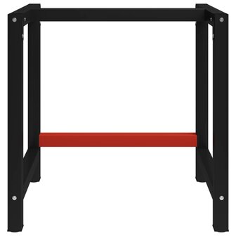 Werkbankframe 80x57x79 cm metaal zwart en rood 2