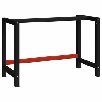 Werkbankframe 120x57x79 cm metaal zwart en rood 1