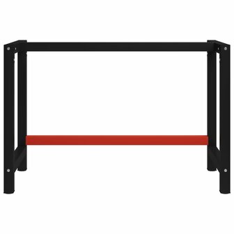 Werkbankframe 120x57x79 cm metaal zwart en rood 2