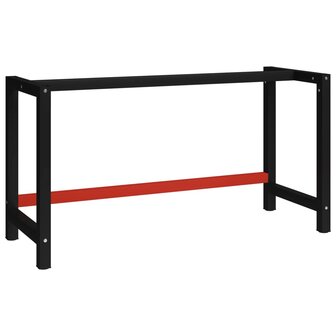 Werkbankframe 150x57x79 cm metaal zwart en rood 1