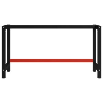 Werkbankframe 150x57x79 cm metaal zwart en rood 2