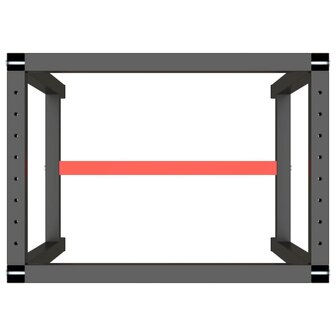 Werkbankframe 70x50x79 cm metaal matzwart en matrood  5