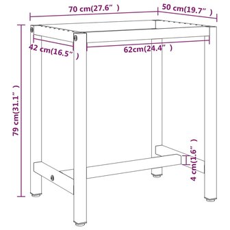 Werkbankframe 70x50x79 cm metaal matzwart en matrood  8