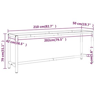 Werkbankframe 210x50x79 cm metaal matzwart en matrood 8