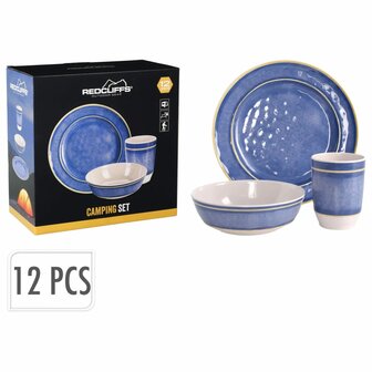 Redcliffs 12-delige Campingserviesset melamine blauw 2