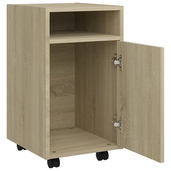 Bijzetkast met wielen 33x38x60 cm bewerkt hout sonoma eiken 6