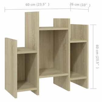 Bijzetkast 60x26x60 cm bewerkt hout sonoma eikenkleurig 7