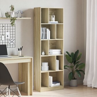 Boekenkast 57x28,5x174 cm bewerkt hout sonoma eikenkleurig 1