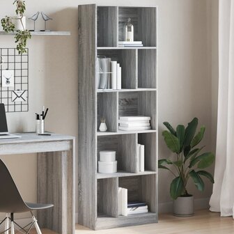 Boekenkast 57x28,5x174 cm bewerkt hout grijs sonoma 1