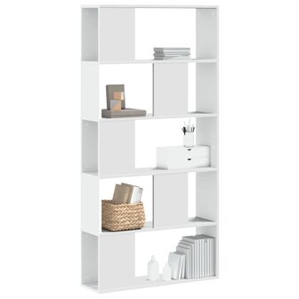 Boekenkast 5-laags 80,5x23,5x162,5 cm bewerkt hout wit 1