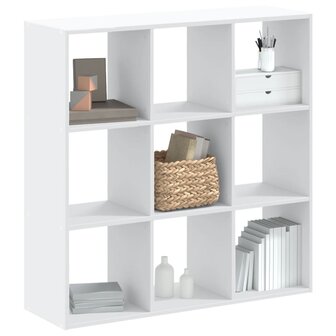 Boekenkast 102x32x102 cm bewerkt hout wit 1