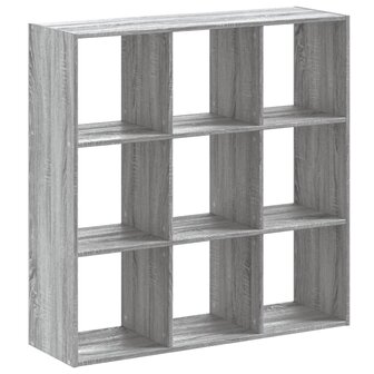 Boekenkast 102x32x102 cm bewerkt hout grijs sonoma eikenkleurig 2