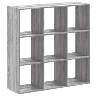 Boekenkast 102x32x102 cm bewerkt hout grijs sonoma eikenkleurig 6