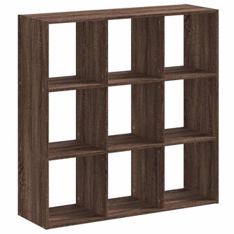 Boekenkast 102x32x102 cm bewerkt hout bruin eikenkleur 2