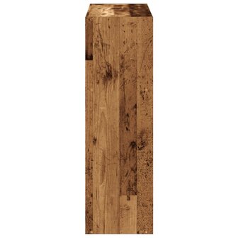 Boekenkast 102x32x102 cm bewerkt hout oud houtkleurig 5