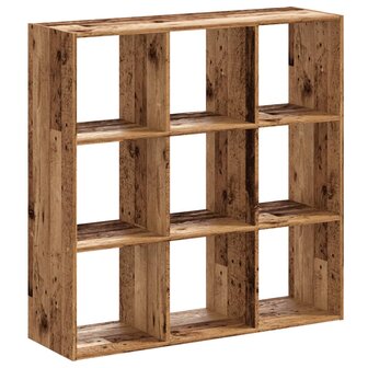 Boekenkast 102x32x102 cm bewerkt hout oud houtkleurig 6