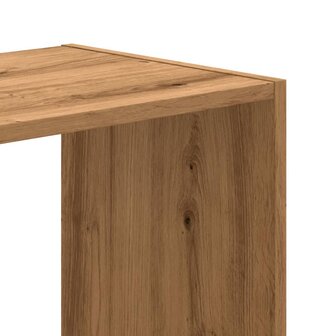 Boekenkast 102x32x102 cm bewerkt hout artisanaal eikenkleurig 7