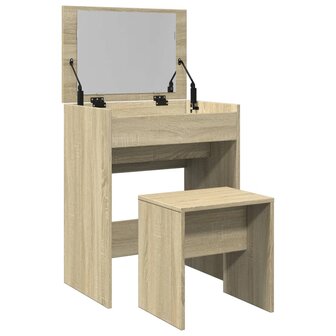 Kaptafel met krukje 60x40x113,5 cm sonoma eikenkleurig 8