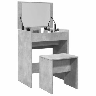 Kaptafel met krukje 60x40x113,5 cm betongrijs 1