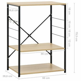 Magnetronkast 60x39,6x79,5 cm bewerkt hout zwart en eikenkleur 8