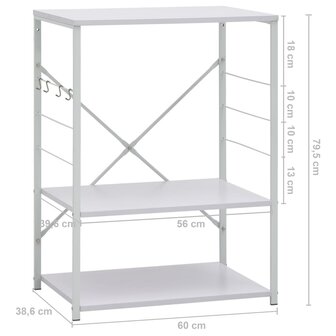 Magnetronkast 60x39,6x79,5 cm bewerkt hout wit 8