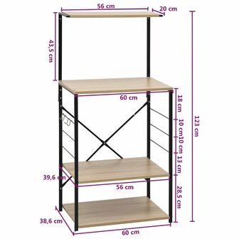 Magnetronkast 60x39,6x123 cm bewerkt hout zwart en eikenkleurig 8