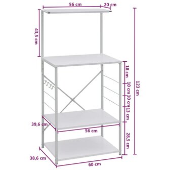 Magnetronkast 60x39,6x123 cm bewerkt hout wit 8