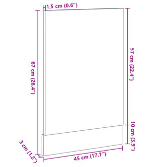 Frontpaneel vaatwasser 45x3x67 cm bewerkt hout sonoma eiken 8