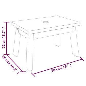 Opstapkruk 38x26x22 cm massief acaciahout 8