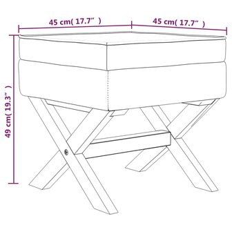 Opbergkruk 45x45x49 cm fluweel lichtgrijs 7