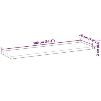 Tafelblad rechthoekig 100x20x2 cm massief acaciahout 9